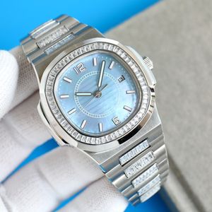Diamond Watch Mens Otomatik Mekanik Saatler 40mm Safir Elmasla Çıkarılmış Çelik Bilezik Bilek Saati Montre De Luxe