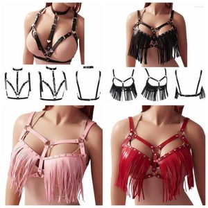 Gürtel Frauen Sexy Harajuku Zurückhalten Neck Strumpfbänder Faux Leder Körper Bondage Käfig Sculpting Harness Taille Gürtel Straps Hosenträger Punk