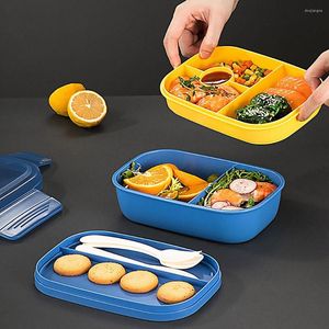 Servis uppsättningar 190 ml Portabelt 3 lager hälsosam lunchlåda container mikrovågsugn bento lådor med bestick lunchlåda