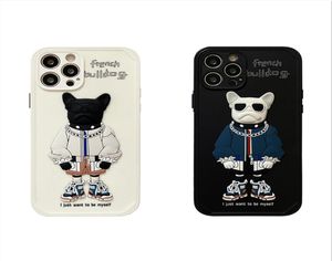 Soft 3D Cartoon French Bulldog Afbeelding Telefoonhoesjes voor iPhone 11 12 Pro Max X XS XR 7 8 Plus4070196