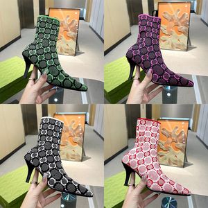 Heel 2023 Boots Elastic Boot Women Shoes High Heels Autumn Winter STAR TRAIL Socks Sexy Knitted Designer Alphabetic Lady Letter pump knit fabric ankle boots