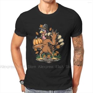 Heren T -shirts Thanksgiving Holiday Turkije brengt Autumn Shirt Vintage Grafische hoogwaardige T -shirt oversized Crewneck Men Clothing