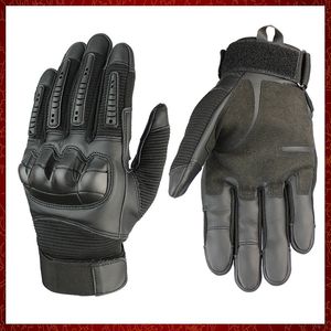 ST673 Leather Motorcycle Gloves Touch Screen Motocross Gloves Tactical Gear Moto Biker Racing Hard Knuckle Full Finger Glove Mens