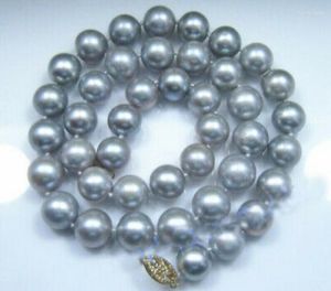 Цепи мода 10-11 мм Южный море натуральное серое жемчужное ожерелье 18 