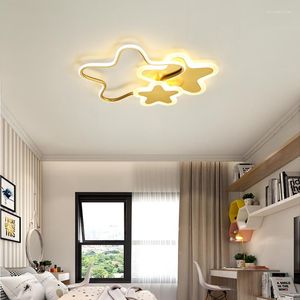 Plafoniere Lampada da camera da letto moderna semplicità dorata Personalità creativa Illuminazione da studio per cartoni animati per bambini