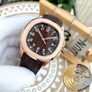 Otomatik Saat Erkek Adam Kahverengi Yüz İzler Oro Rosa Rosa Rosa LaBER Band kayış erkek kol saatleri 40mm Peta Philipe Aquanaut Mükemmel Hareket Zarif Spor Saatleri