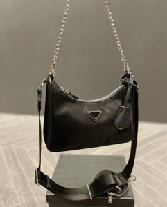 Luxury Tote Brand Shoulder Bag Crossbody Handbag Genuine Leather Cattlehide Designer Messenger Bags 5A Quality Canvas 21CM 3PCS/SET Hobo Wallet Silver Chain & box
