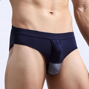 Cuecas homens cuecas cuecas hollow out separa scrotum design de algodão tecido masculino homem sexy homem gay m l xl xxl