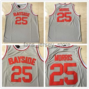 Ed NCAA Mens Zack Morris Basketball Jerseys College 25 Bayside Gray Kolor Zapisany przez Bell 90S Hip Hop Jersey Shirts S-2xl