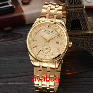 Other Watches Wristwatches CHENXI Gold Watch Men Watches Quartz Analog Dial Wristwatch Male Clock Golden Wrist Watch Calendar Stainle Wristwatches2NG4
