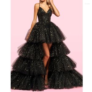 Casual Dresses Trendy Prom Dress Train Ball Gown 2022 veck Chiffon Princess Tulle Vestido Con Tul Robes De Soire Wedding Party Celebrity