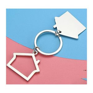 Other Home Garden Creative House Shaped Keychains Metal Keyrings Design Car Key Chain Fashion Accesories Pendant Holder Zza11928 D Otqt3