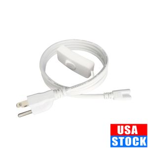 US Plug Switch Cable For T5 LED Tube T8 Power Charging Wire Connection Wire ON/OFF Connector Home Decor 1FT 2FT 3.3FT 4FT 5FT 6FT 6.6 FT 100 Pack Crestech