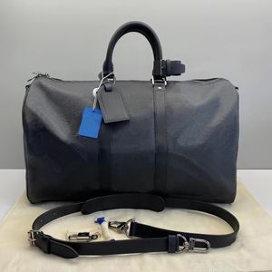 Fashion äkta läder stor kapacitet tote duffel väskor crossbody tryckt mönster luxurys designer väska koppling rese duffel axel väska kvinnor män handväskor handväskor