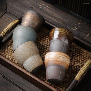 Tazze Colore opzionale Dipinto a mano Retro Sake Cup Tè in ceramica Ristorante giapponese Uso 6OZ Ceramica grossa Latte Art Coffee Mug