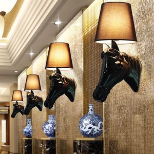 Wall Lamps Horse Head Lamp El Corridor Decoration Club Bar Aisle Restaurant Living Room Engineering