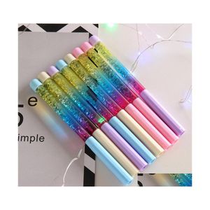Ballpoint Pens 0.5Mm Fairy Stick Creative Rainbow Glitter Pen School Stationery Student Birthday Gift Drop Delivery Office Homefavor Dhj3L