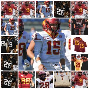 Iowa State Cyclones Football Jersey 15 Brock Purdy Xavier Hutchinson 28 Breece Hall Charlie Kolar Sean Shaw Jr. Mike Rose Tarique Milton Greg Eisworth II Downe imię