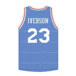 Custom Allen Iverson #23 баскетбольная майка Кевин Гарнетт Эд Блю Любые имена Номер S-4XL Jerseys