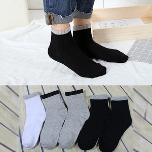 Herrstrumpor 1Pair Mens Non Elastic Pure Cotton Leisure Dress High Street Hip Hop Comfort Soft Grip Diabetic Calcetines Masculinos