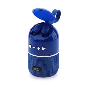 Cuffie sportive impermeabili Scheda TF Radio FM per iPhone Samsung TWS 2 in 1 Auricolari Bluetooth Mini altoparlante portatile Cuffie senza fili 6Q3RF