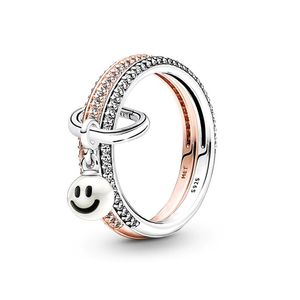 خواتم الزفاف على شكل قلادة فضية للنساء مجوهرات الخطوبة على الموضة للحفلات DIY Fit Pandora Ring