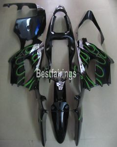 7 Prezentów Zestaw owiewki dla Kawasaki Ninja ZX9R 2000 2001 Green Flames Black Motorcycle Fairings Zestaw ZX9R 00 01 PJ246135185