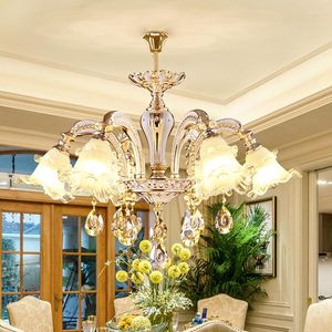 Chandeliers European K9 Crystal 15 Lamps Down Modern Luxury Chandelier Lights Fixture 3 White Color Dimmable Dia100cm