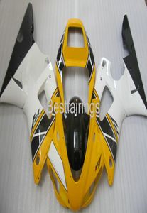 custom fairing kit for YAMAHA R1 1998 1999 yellow white black fairings YZF R1 98 99 QR439435480