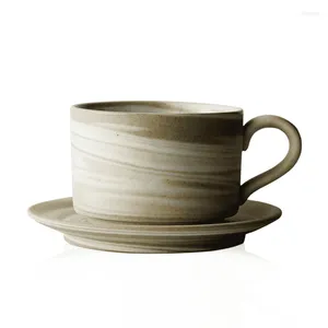 Mugs Light Brown Pattern Ceramics Coffee Mug Milk Tea Office Cups Drinkware The Birthday Gift For Friends