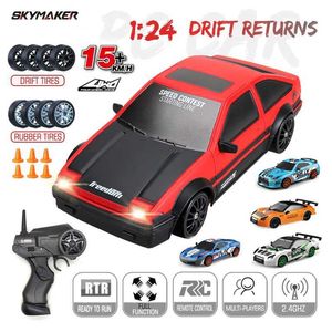 Electric/RC Car 4WD Drift 1/24 Remote Control GTR Model AE86 2.4GHz Mini Electric Racing Vehicle Toy Gifts for Children T221214