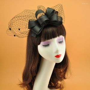 Headpieces Retro Mask Face Cover Bow Net Veil Headdress Hair Clip Ornament Bridal Dress Accessories Korea Japan