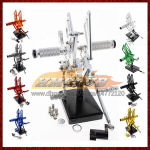 Motorcycle Adjustable CNC Foot Rest Footpeg Rear Set Pedal For Aprilia RS4 RS 125 RS-125 RS125 1999 2000 2001 2002 2003 2004 2005 CNC Foot Pegs Footrest Rearset 8Colors