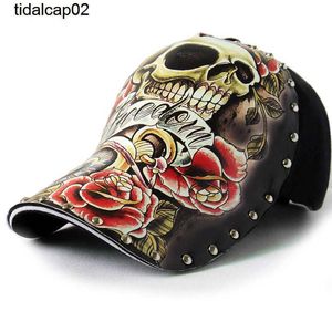 Chapéu hat masculino e feminino Primavera e verão Baseball Hat Skull Tattoo Moda Marca de pato Hat -chapéu de personalidade High Top Thin