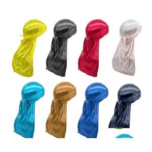 Beanie/Kafatası Kapakları Erkek Kadınlar Düz Renk Şapkası Bandanas İpeksi Headwraps Hip Hop Spor Saç Aksesuarları Moda Money Damlası Teslimat DH28Z