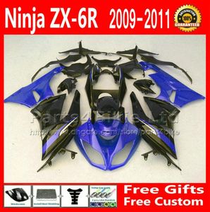 Kit di figurato per 0912 zx 6r kawasaki ninja zx6r 2009 2010 2012 2012 carenate nere blu race parti di moto 636 zx6r zx636 fg554966418