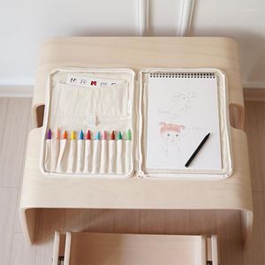 Bolsas de almacenamiento Canvas Organizador de oficina en el hogar Pataler￭a Crayon Bag Crayon Children Descripci￳n de la mesa Organizaci￳n de libros para colorear