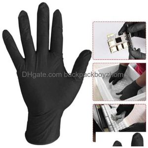 Cleaning Gloves 100Pcs Black Disposable Nitrile Household Laboratory Nail Art Antistatic 9 Inch Length T200508 Drop Delivery Home Ga Dhrs5