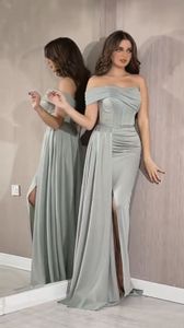 Mint Green Sexy Mermaid Prom Dresses for Women Off Shoulder Satin Pleats Draped Floor Length Party Dress Zipper Back Formal Evening Gown Custom Made Robe De Bal Aso Ebi