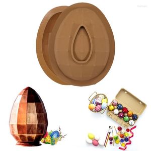 Bakningsverktyg Silikon Easter Egg Mold Chocolate Forms Halvformade DIY -formar för Party Candy Muffin