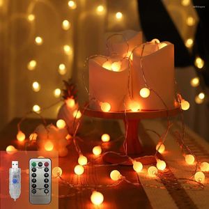 Strings LED Color Changing String Lights Remote Control 8 Modes USB Fairy Light Christmas Party Outdoor Festival Decorative Lighting