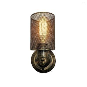 Duvar lambası Retro Demir Mesh Abrajı Endüstriyel Vintage Sconce Loft Işık Armatürleri Yatak Odası Banyo Bar İç Mekan Aydınlatma