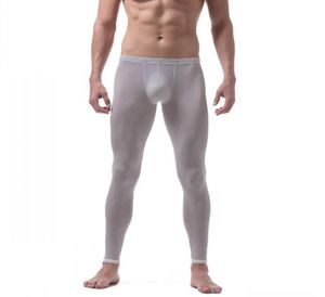 Winter Thermal Underwear Pants Long Johns Slim Ice Silk Bottom Men Autumn Home Pants Sexy Comfy Sleep Trousers Sleepwear3888370