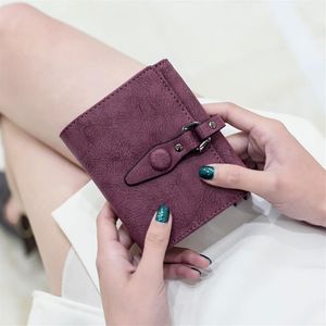 Womens Wallet Candy Color Bifold Mini Vintage Card Holder Compact Wallets Case for women245v