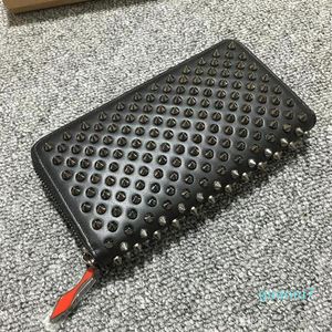 Name Brand Bags rivets wallet Red Bottom Panelled Spiked Clutch Women Men leather spikes bag handbag Panettone leathers wallets180y