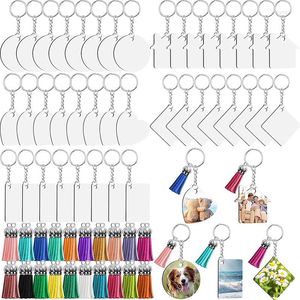 Keychains 160 PCS Sublimation Ornament Blanks Blank MDF Double-Side Keychain Boards DIY Supplies