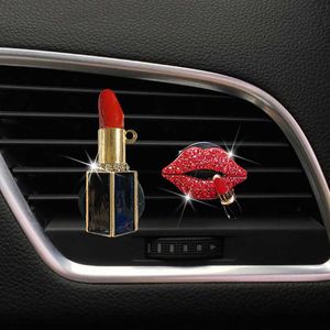 Interior Decorations Lipstick Car Decoration Interior Air Freshener Auto Outlet Perfume Clip Car Scent Diffuser Bling Car Accessories Girls Gifts T221215