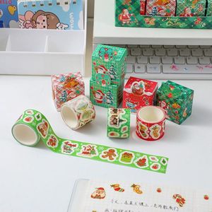 Confezione regalo Cartone animato Nastri Washi natalizi Fiocco di neve Renna Strisce Kawaii Adesivi per mascheratura Cancelleria Scrapbooking Materiale scolastico