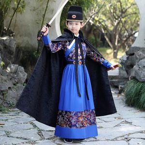 Etnisk klädpojke Ancient Warrior Performance Stage Robe Chinese Traditionella kläder Kids Tang Suit Hanfu Ming Storm Troopers Cosplay