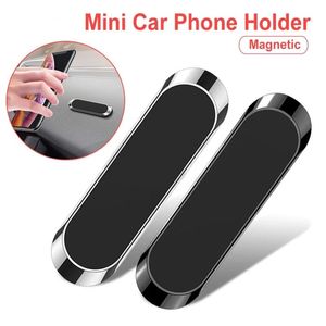 Magnetic Car Phone Holder For Iphone 12 11 Pro Samsung Xiaomi Multifunction Adhesive Bracket Long strip Metal Magnet Navigation Cars